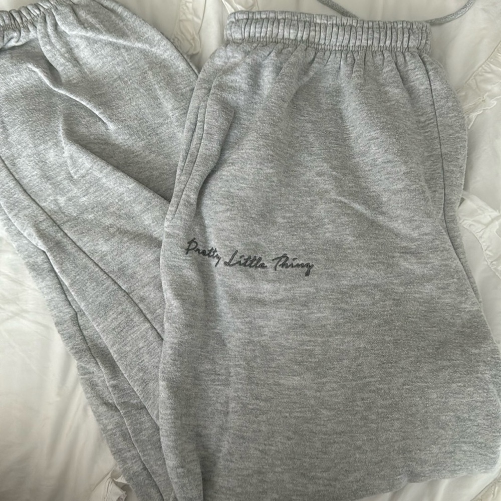 pretty little thing grey joggers size 6